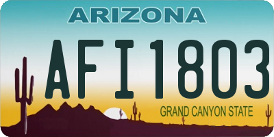 AZ license plate AFI1803