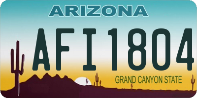 AZ license plate AFI1804