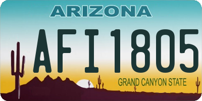 AZ license plate AFI1805