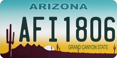 AZ license plate AFI1806