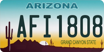 AZ license plate AFI1808