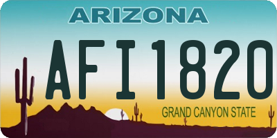 AZ license plate AFI1820