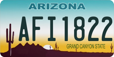 AZ license plate AFI1822