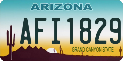 AZ license plate AFI1829