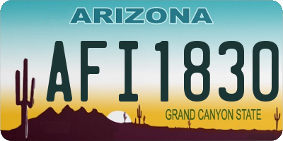AZ license plate AFI1830