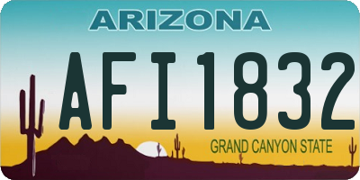 AZ license plate AFI1832