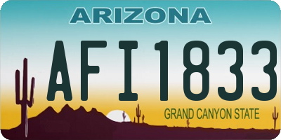 AZ license plate AFI1833
