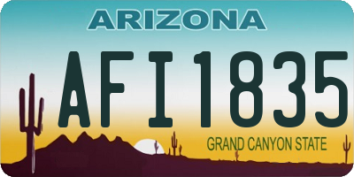 AZ license plate AFI1835