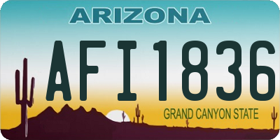 AZ license plate AFI1836