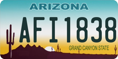 AZ license plate AFI1838