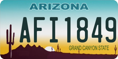 AZ license plate AFI1849