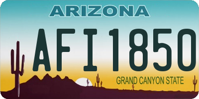 AZ license plate AFI1850