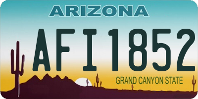 AZ license plate AFI1852