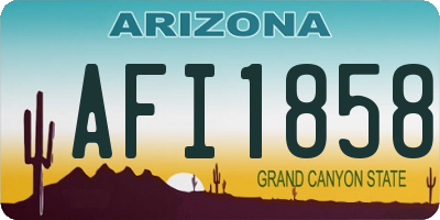 AZ license plate AFI1858