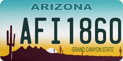 AZ license plate AFI1860
