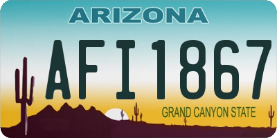 AZ license plate AFI1867