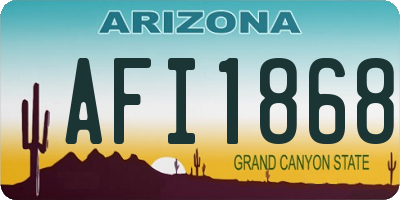 AZ license plate AFI1868