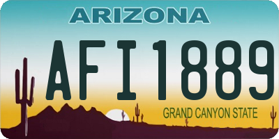 AZ license plate AFI1889