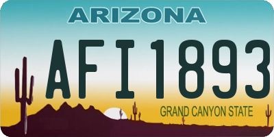 AZ license plate AFI1893