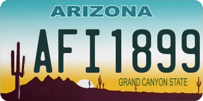 AZ license plate AFI1899