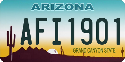 AZ license plate AFI1901