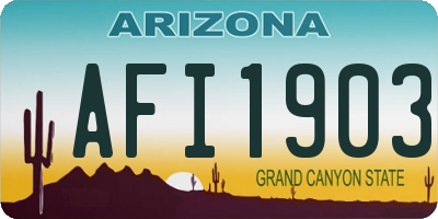 AZ license plate AFI1903