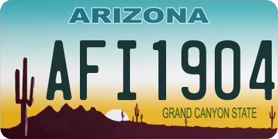 AZ license plate AFI1904