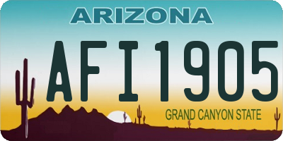 AZ license plate AFI1905