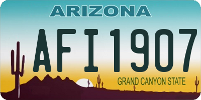 AZ license plate AFI1907
