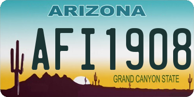 AZ license plate AFI1908