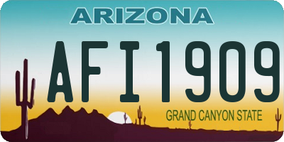AZ license plate AFI1909