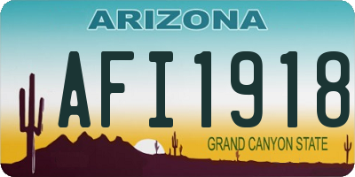 AZ license plate AFI1918