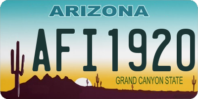 AZ license plate AFI1920