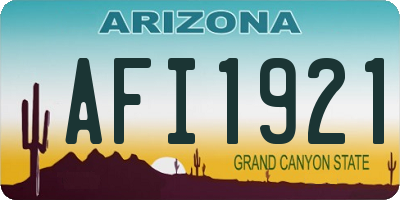 AZ license plate AFI1921