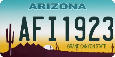 AZ license plate AFI1923