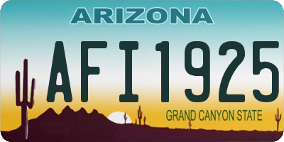 AZ license plate AFI1925