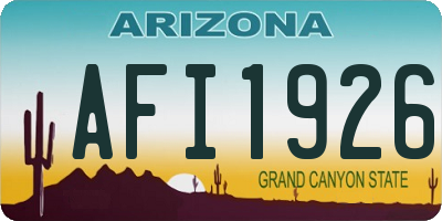 AZ license plate AFI1926