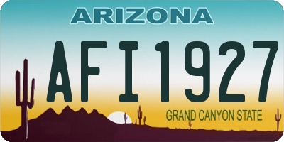 AZ license plate AFI1927