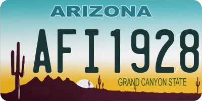 AZ license plate AFI1928