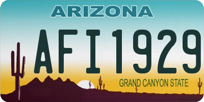 AZ license plate AFI1929