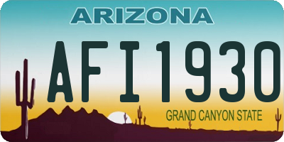 AZ license plate AFI1930