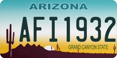 AZ license plate AFI1932