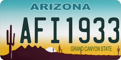 AZ license plate AFI1933