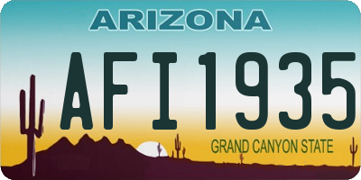 AZ license plate AFI1935