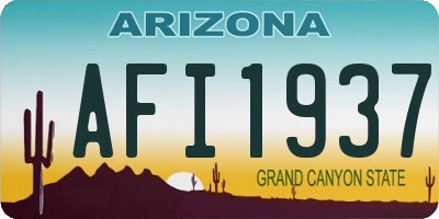 AZ license plate AFI1937