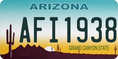 AZ license plate AFI1938