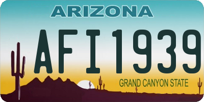 AZ license plate AFI1939