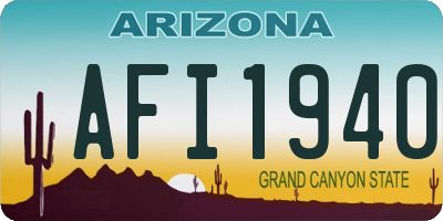 AZ license plate AFI1940