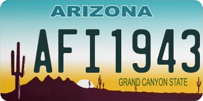 AZ license plate AFI1943