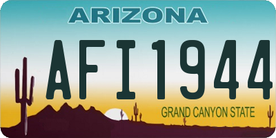 AZ license plate AFI1944